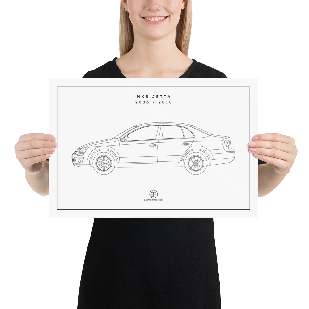 Jetta MK5 Sideview Poster Blueprint Fashion EU