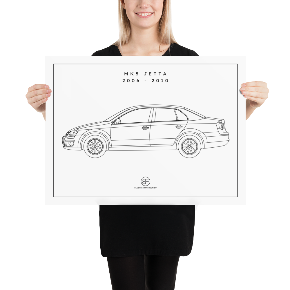 Jetta MK5 Sideview Poster Blueprint Fashion EU