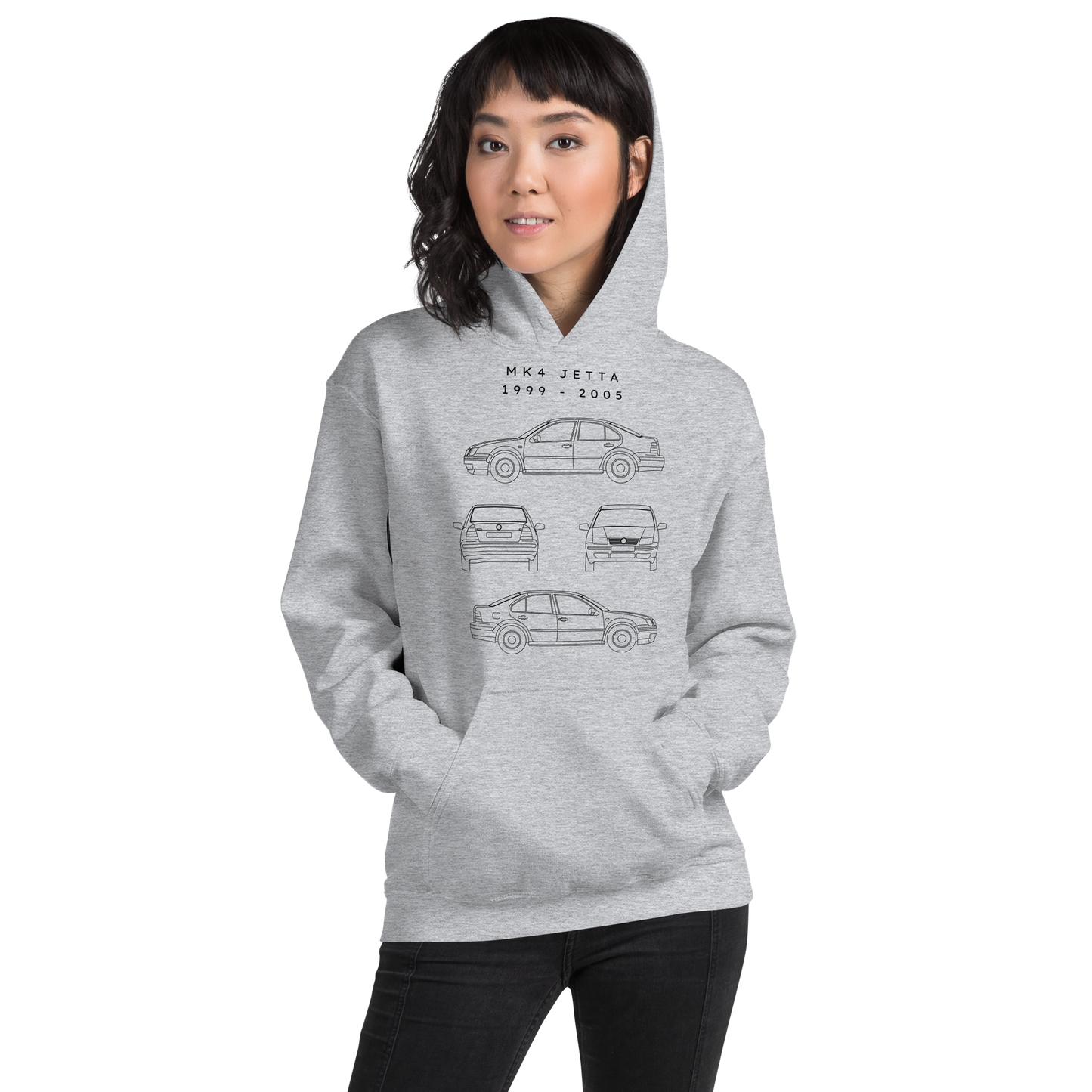 Jetta MK4 Blueprint Unisex Hoodie Blueprint Fashion EU
