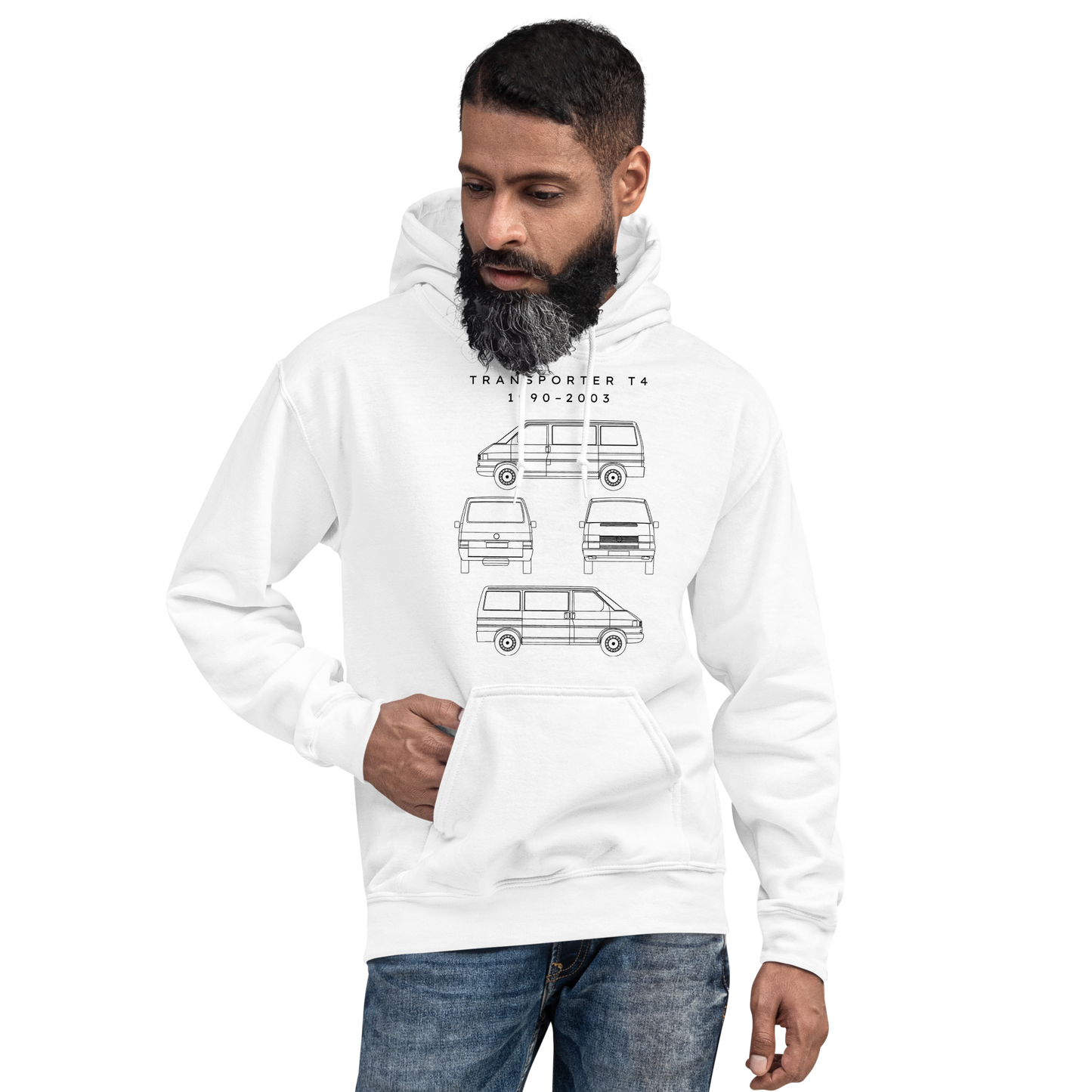 T4 Transporter Blueprint Unisex Hoodie Blueprint Fashion EU