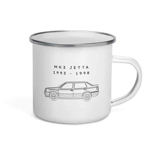Jetta MK3 Enamel Camping Mug Blueprint Fashion EU
